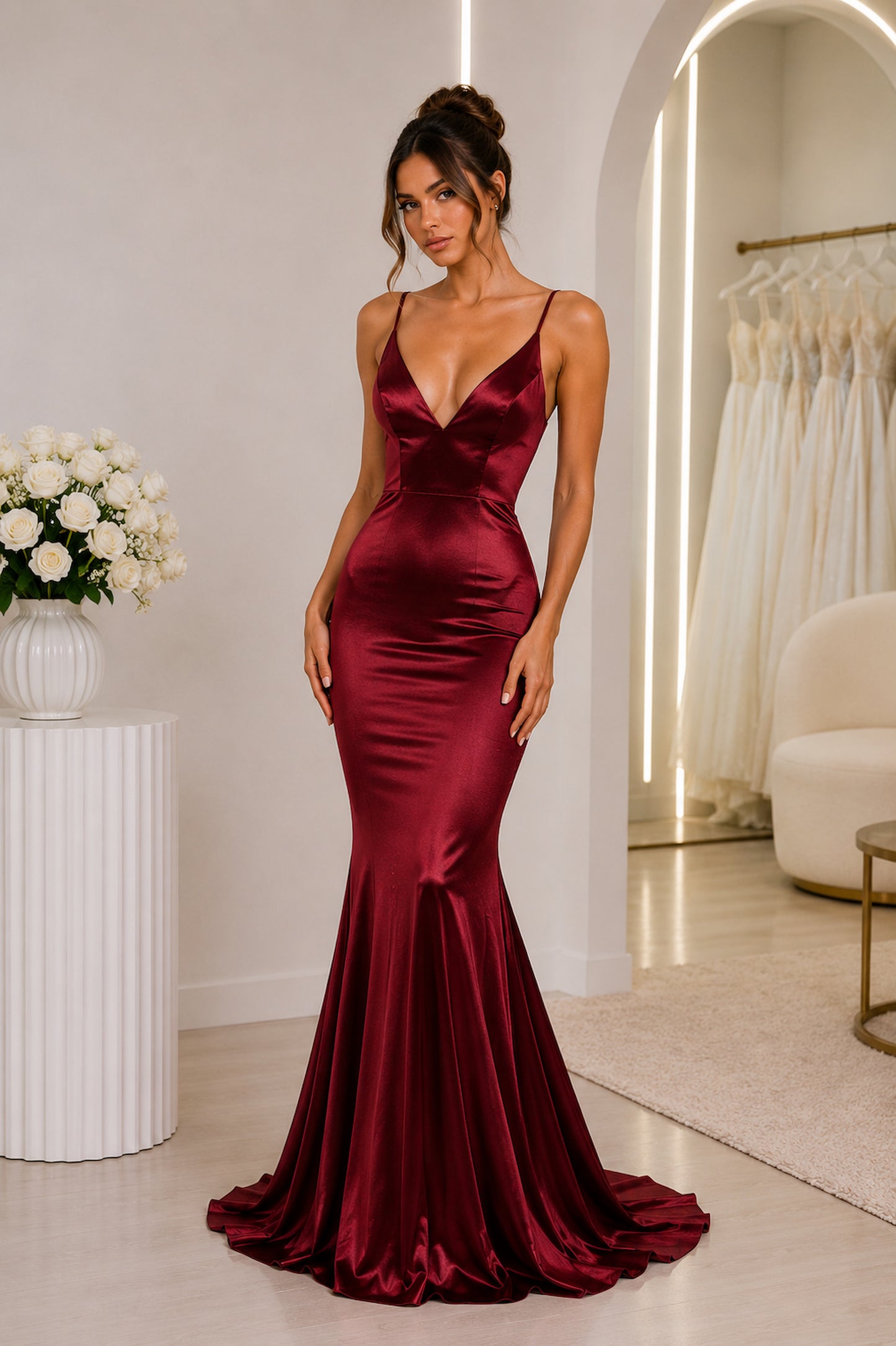 Portia and Scarlett PS1934 Deep Red Formal Dress