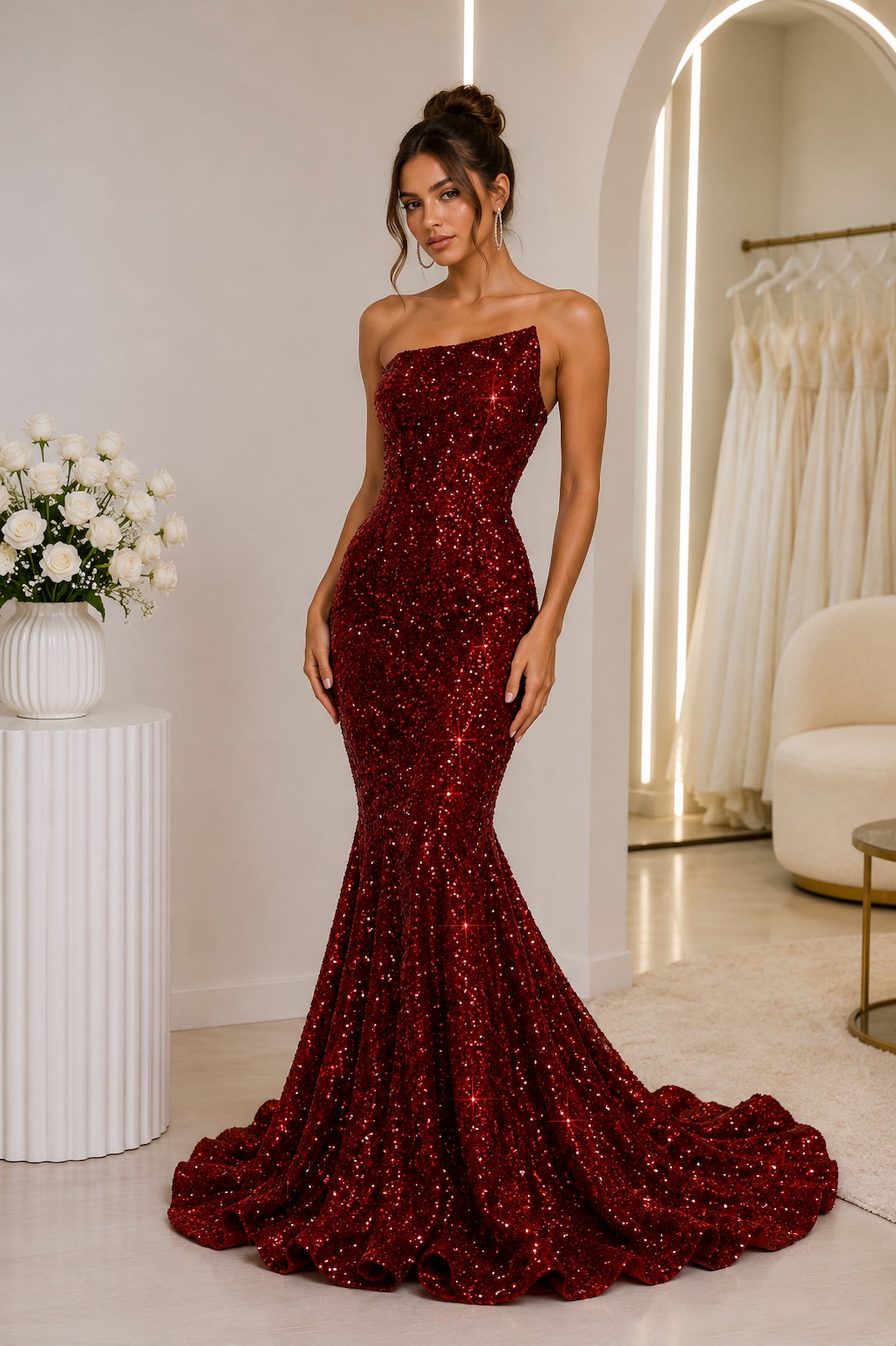Portia and Scarlett PS22022 - Bright Red Formal Dress