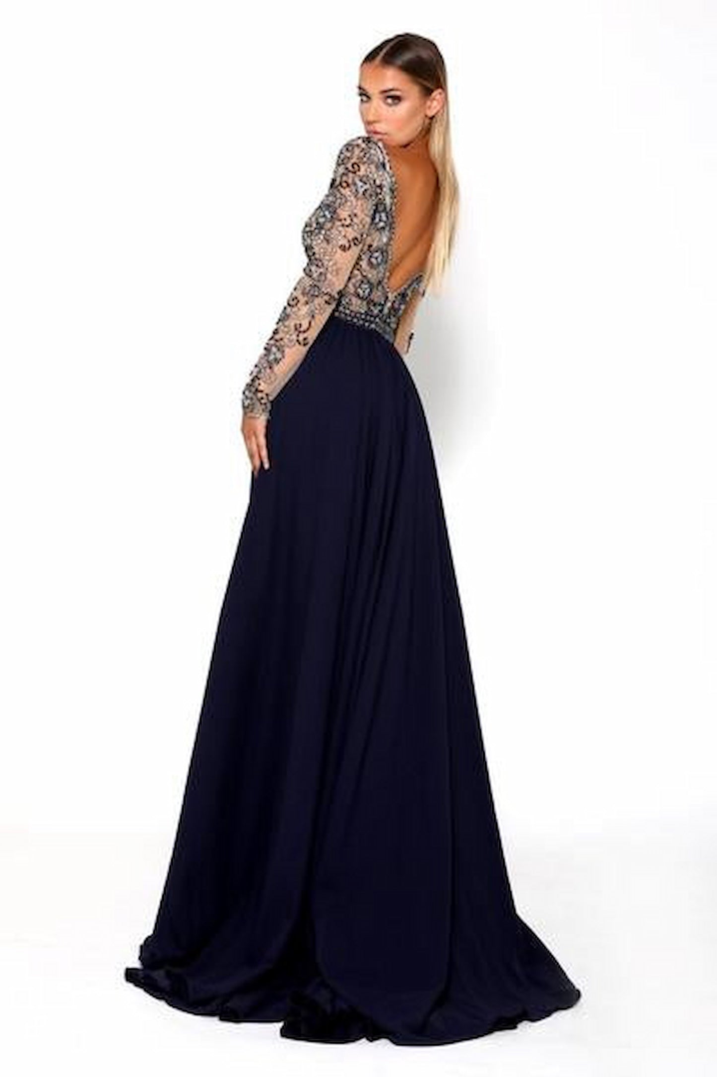 Portia and Scarlett Jenelle 1756 Navy Formal Dress