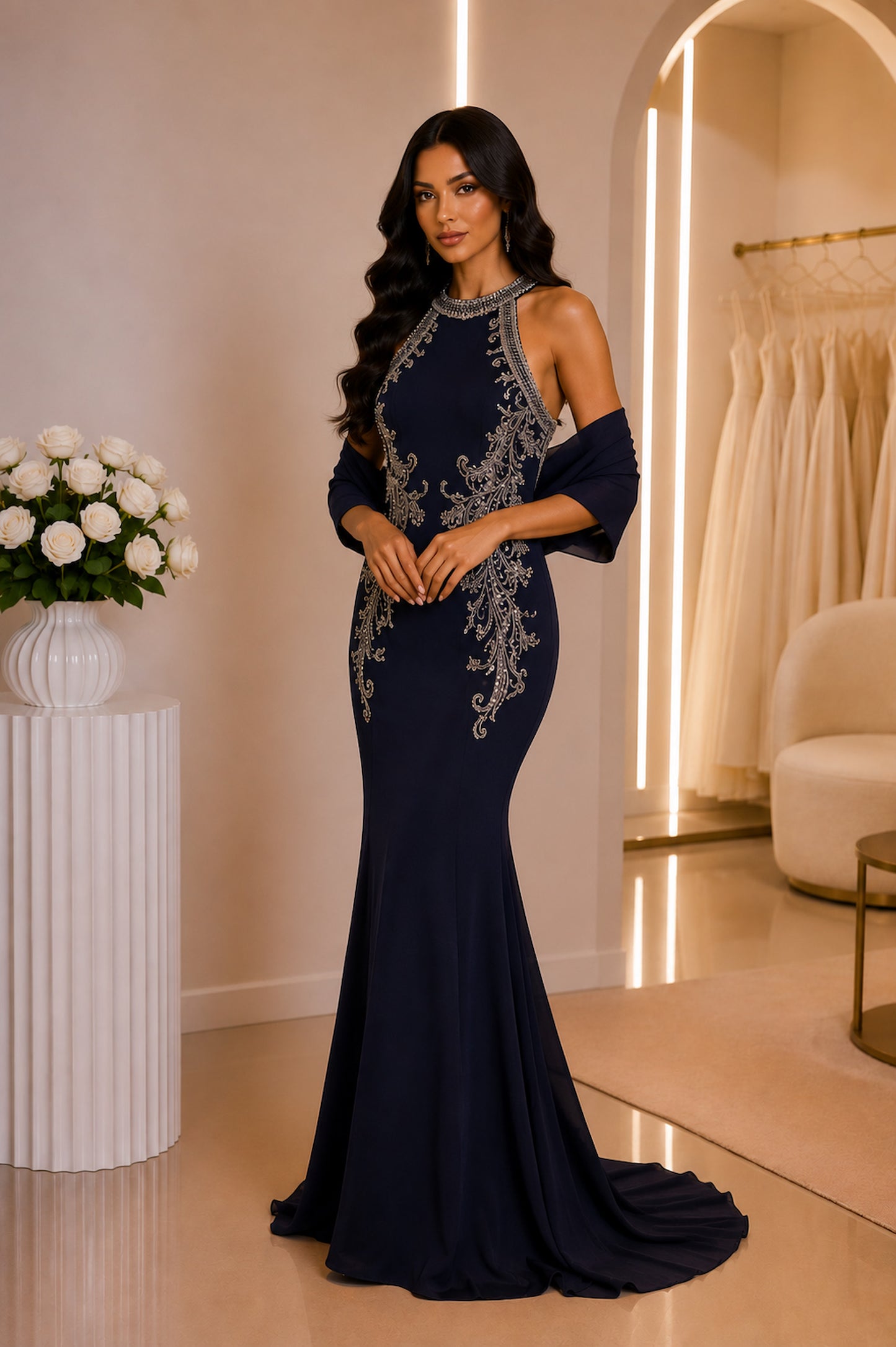 Portia and Scarlett PS24747 Navy Formal Dress