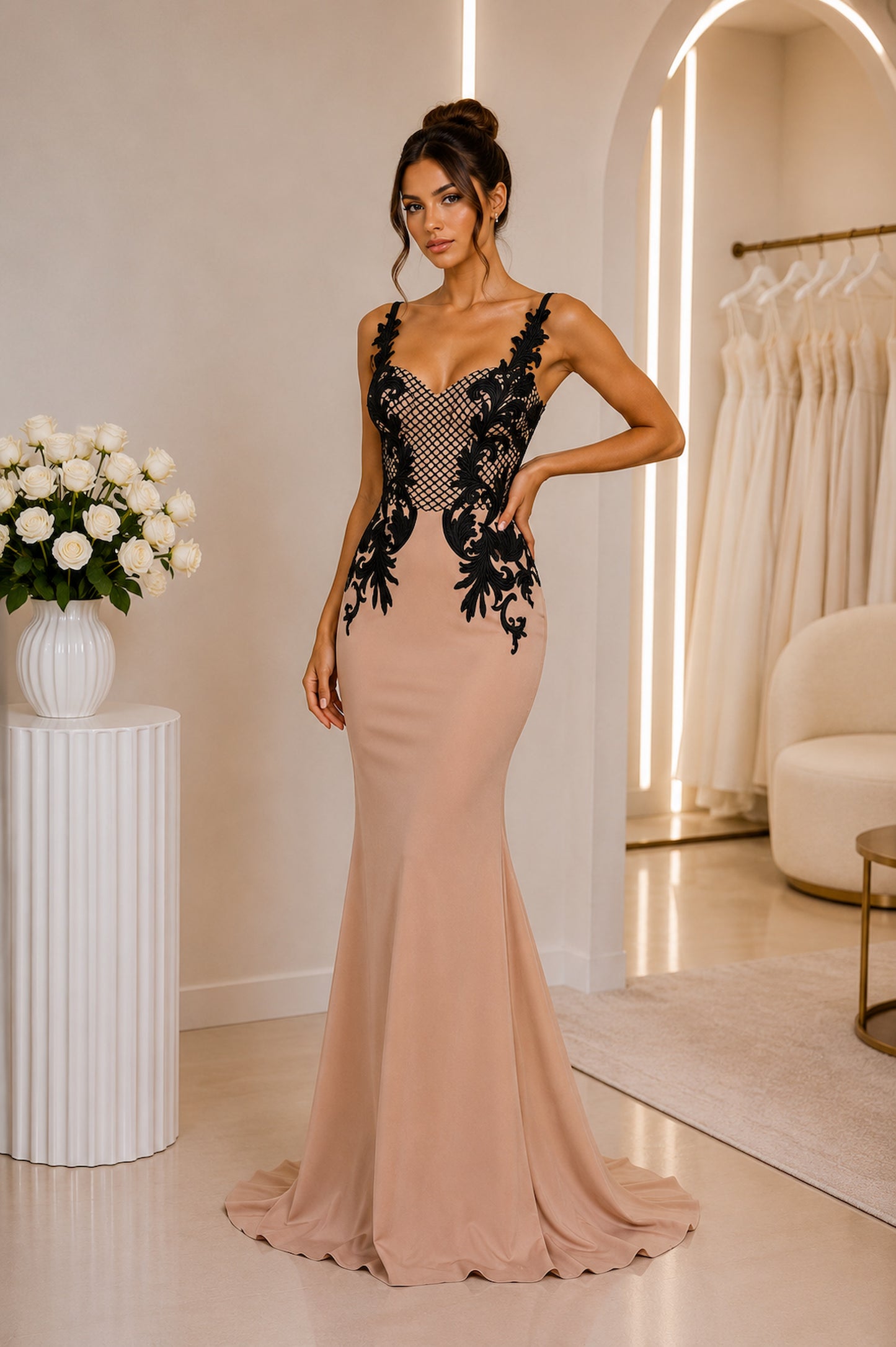 Portia and Scarlett LILA Gown – Nude & Black Formal Dress