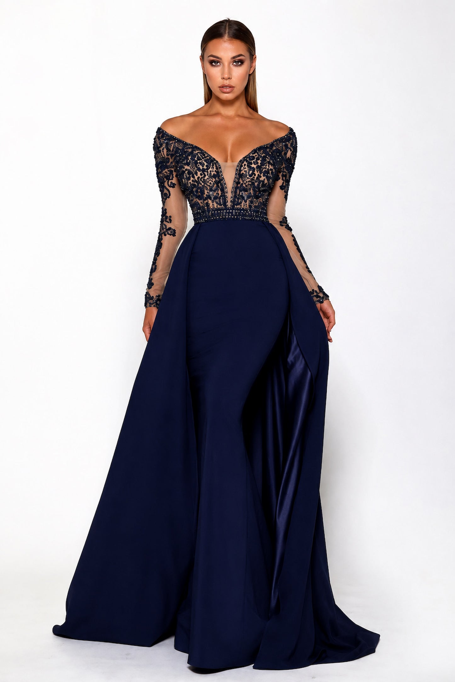 Portia and Scarlett Jenelle 1756 Navy Formal Dress