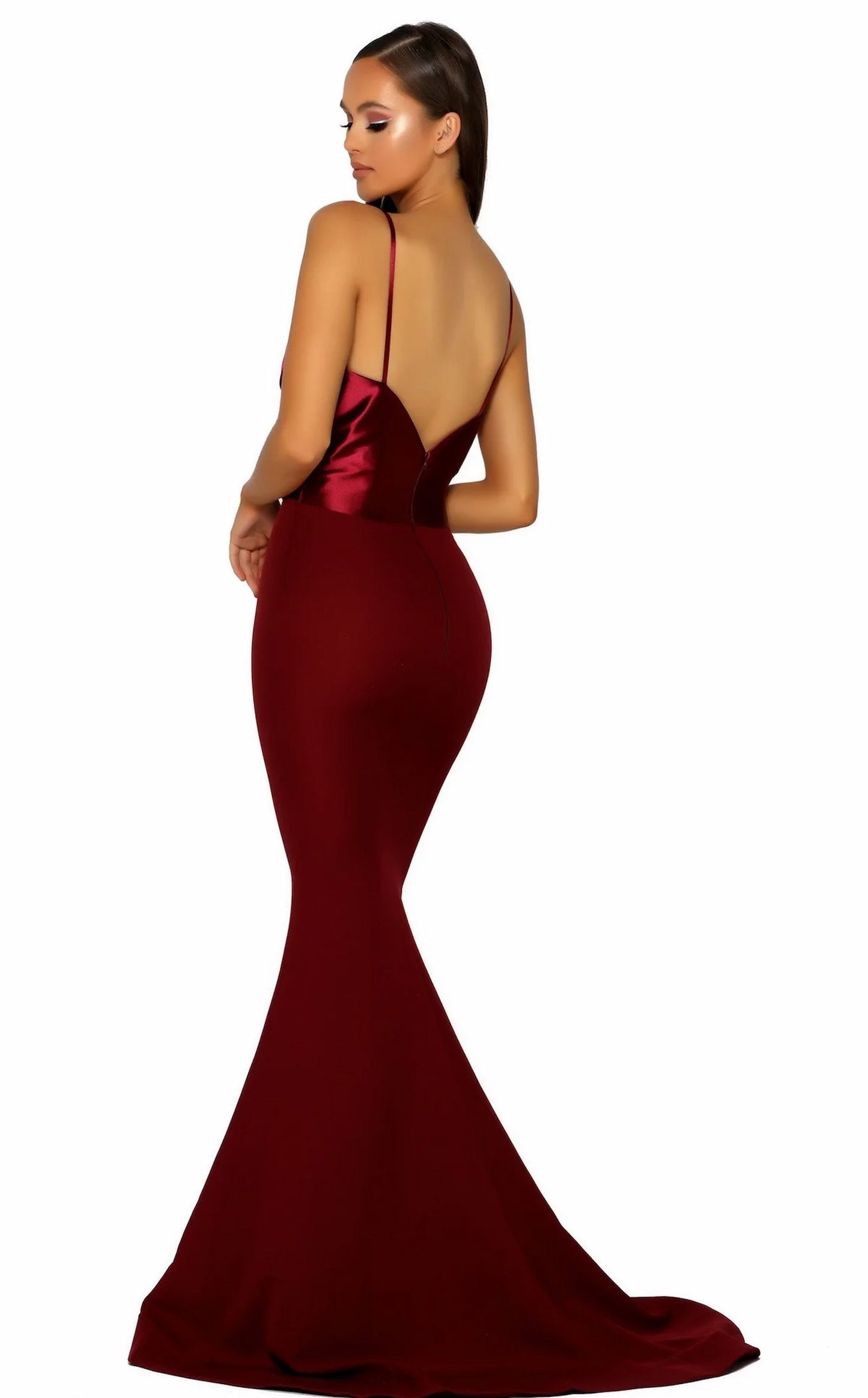Portia and Scarlett PS5023 Burgundy Formal Dress